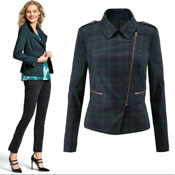 CAbi Jackets & Blazers - CAbi Tartan Plaid Moto Jacket 2 3181